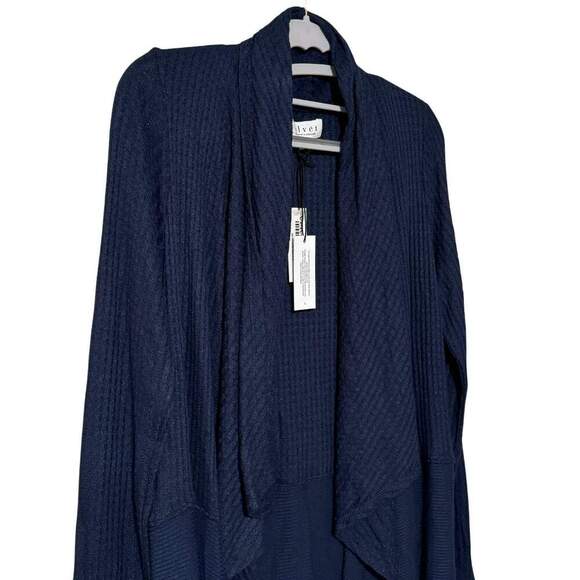 VELVET GRAHAM & SPENCER Navy Bertha Open Textured Cardigan Sweater NWT Small - Picture 4 of 10